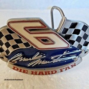 🏁MARK MARTIN Die Hard Fan #6 Solid Fine Pewter Racing Belt Buckle